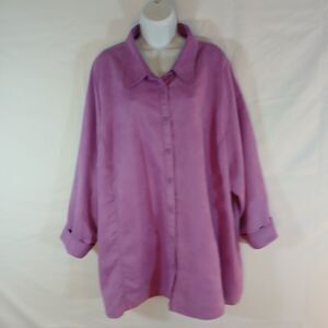 Avenue Shirt Top Button Up Womens Size 2X  Flowy Lightweight Purple casual
